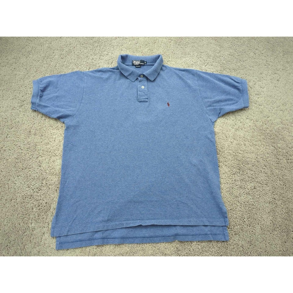 Polo Ralph Lauren Polo Shirt Mens XL Blue Short Sleeve 100% Cotton Preppy